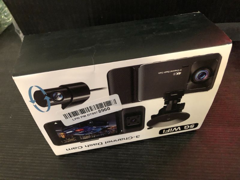 Photo 1 of LECTRUS 4K Dash Cam Front and Rear Inside, 3 Channel Dash Camera for Cars with 64GB SD Card, 5G WiFi Dash Cam APP Control, Night Vision, 3" IPS Screen, G-Sensor, 24H Parking, Loop Recording, K02 Pro