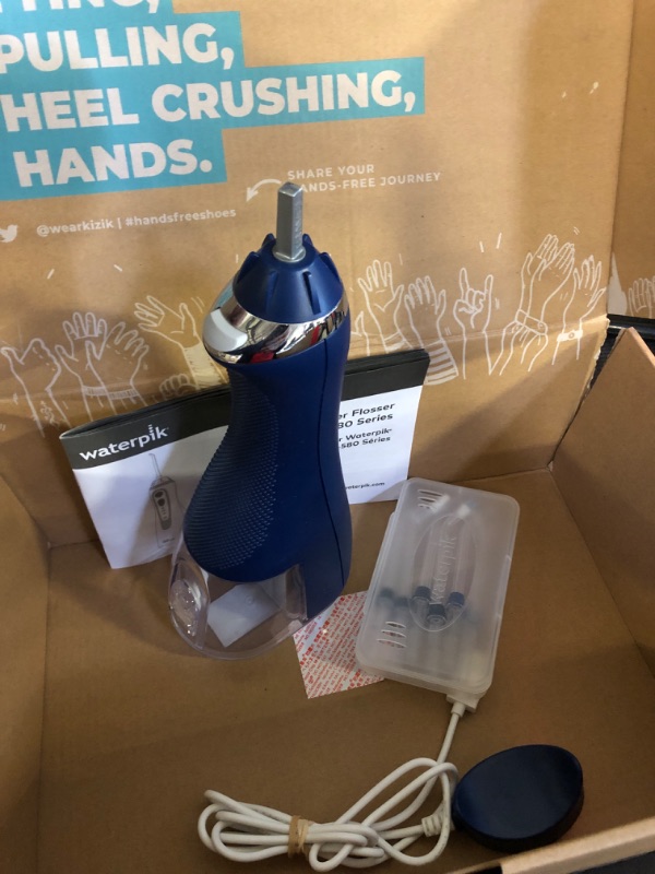 Photo 1 of Waterpik Cordless Advanced 2.0 Water Flosser For Teeth, Gums, Braces, Dental Care With Travel Bag and 4 Tips, ADA Accepted, Rechargeable, Portable, and Waterproof, Blue WP-583,  