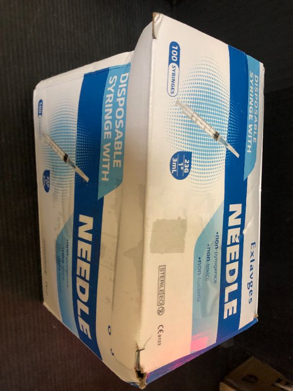 Photo 1 of 100 Pack Disposable 3ml/cc Lab Syringes with 23Ga 1 Inch Needle Luer Lock, Individually Sealed Packed