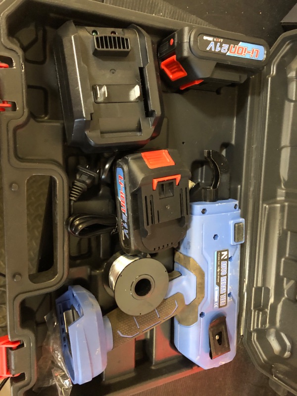 Photo 1 of NEWTRY Automatic Rebar Tie Gun Cordless Rebar Tying Machine for ?0.3"-1.33" Battery Powered 21V with 2pcs 2000mAh Batteries 360ft Wire Coils