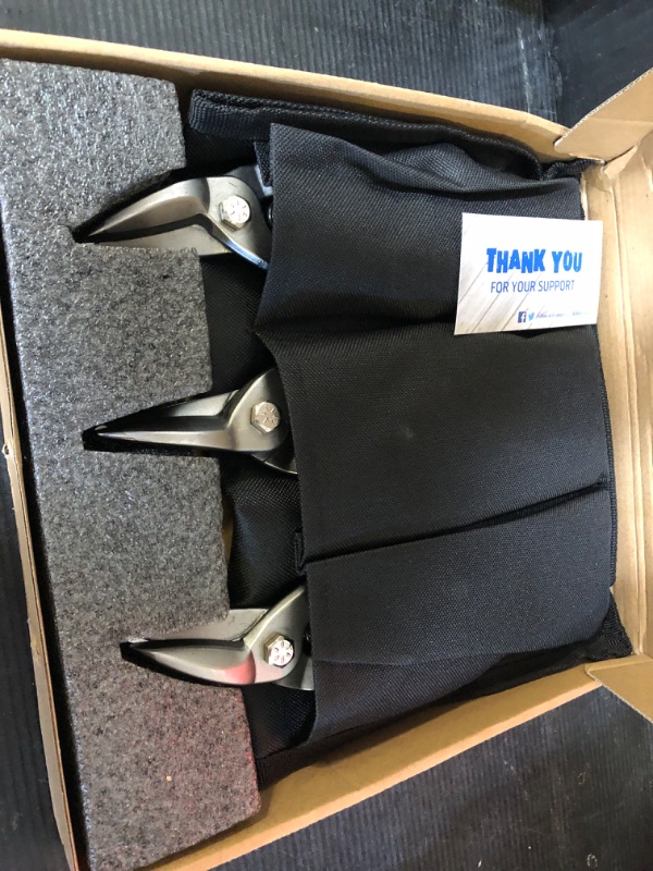 Photo 1 of HURRICANE 3 pc Aviation Tin Snips Set, Metal Cutter Shear for Cut Sheet Metal, Chrome Vanadium Steel, Straight Left and Right, Ergonomical TyreGrip Handle with Hang Hole and Safety Latch