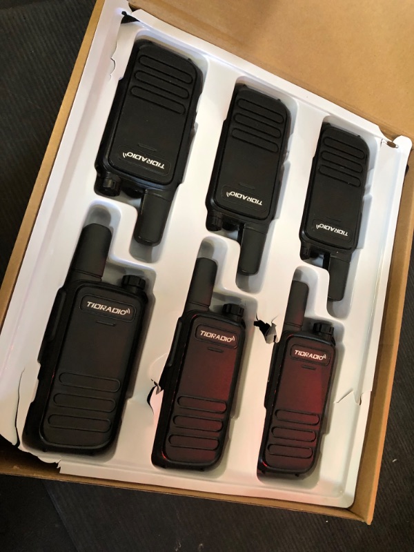Photo 1 of TIDRADIO TD-M11 Waterproof Walkie Talkies for Adults,LED Display,Wireless Programming,NOAA,VOX,Frequency Copy, Long Range Two Way Radios with 6 Way Gang Charger, for School Church Business (6 Pack)