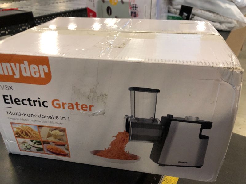 Photo 1 of Electric Cheese Grater Upgraded, Salad Maker Machine with 6 Different Shapes of Blades.400W Cheese Shredder,Electric Slicer,Electric Salad Machine for Cheeses, Fruits, Vegetables
