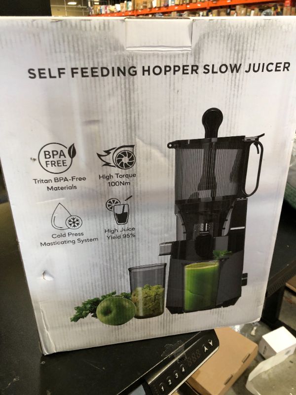Photo 1 of Cold Press Juicer, 5.8" Extra Large Feed Chute Fit Whole Fruits & Vegetables, 350W Slow Masticating Juicer Machines, Easy to Clean,High Juice Yield?Grey?
