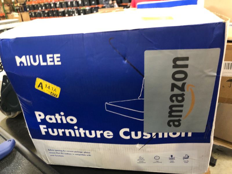 Photo 1 of MIULEE Outdoor Seat Cushion Set Light Grey 22 x 22 x 3 Inch Waterproof & Fade Resistant Deep Seat and Back Patio Furniture Cushions with Handle and Adjustable Straps Cushions for Chair Couch
