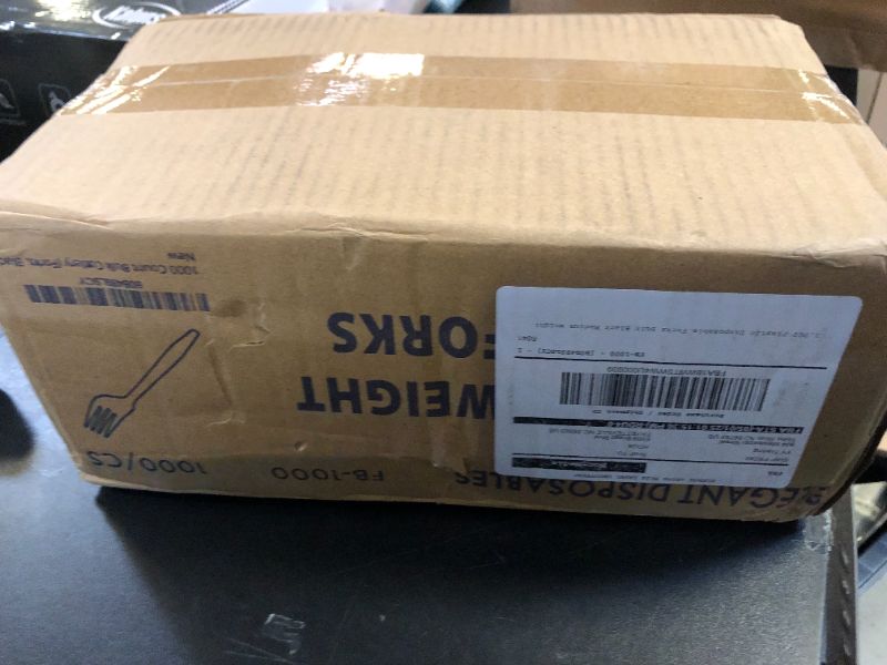 Photo 1 of 1,000 Plastic Disposable Forks Bulk Black Medium Weight Disposable Silverware Plastic Cutlery Fork