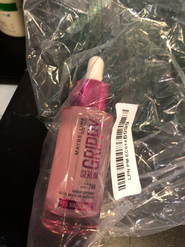 Photo 1 of Maybelline Grippy Serum Primer, Hydrating Makeup Primer with 2% Niacinamide For Up To 24HR Make Up Wear, Clear, 1 Count
