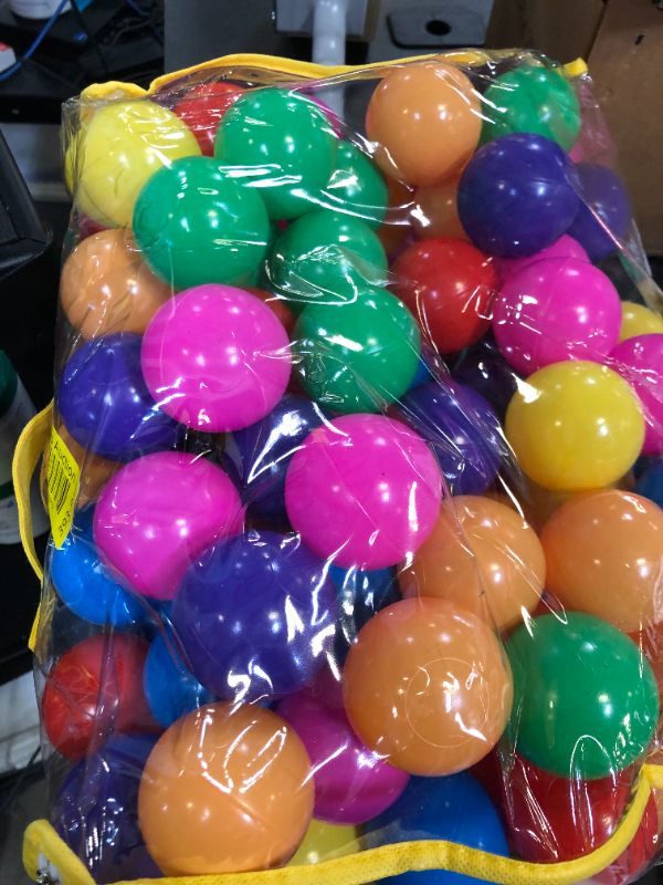 Photo 1 of Hovenlay Ball Pit Balls Phthalate Free BPA Free Crush Proof Plastic - 7 Bright Colors in Reusable Play Toys for Kids with Storage Bag