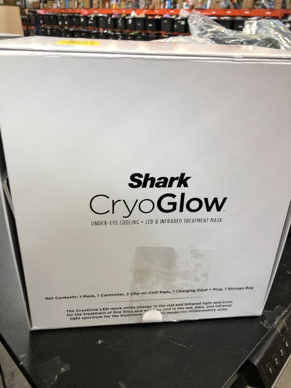 Photo 1 of Shark CryoGlow LED Face Mask (FSA/HSA Eligible*) with Under-Eye Cooling, Anti-Ageing & Blemish Repair, Red & Blue LED, Infrared Light Therapy, USB-C, Remote Control, Storage Bag, Blue Frost, FW312