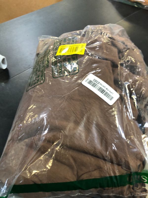 Photo 1 of JIYUAN 100% Washed Cotton Duvet Cover Set 3 Pieces King, 1 Duvet Cover 104x90 Inches(Comforter Not Included) and 2 Pillowcases,Linen Feel Bedding Set Comfy and Breathable,Chocolate Brown