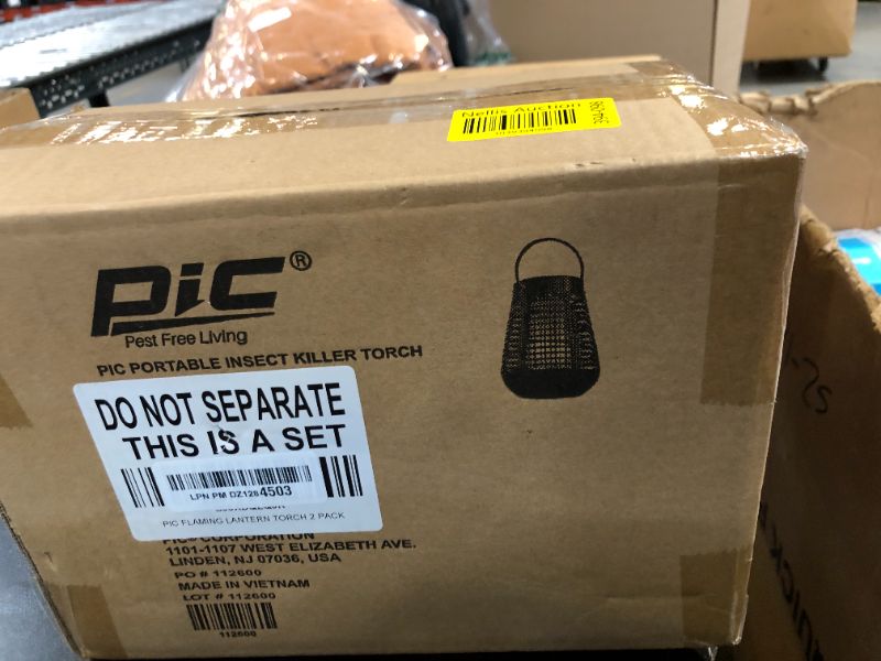 Photo 1 of PIC Portable Solar Insect Killer Torch (FLPT), Bug Zapper and Flame Accent Light, Kills Bugs on Contact - Twin Pack