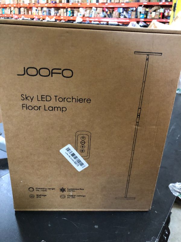 Photo 1 of JOOFO Floor Lamp,30W/2400LM Sky LED Modern Torchiere 3 Color Temperatures Super Bright -Tall Standing Pole Light with Remote & Touch Control for Living Room,Bed Room,Office (Pearl White)