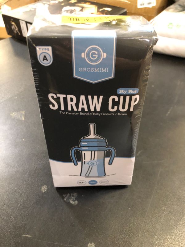 Photo 1 of GROSMIMI Spill Proof no Spill Magic Sippy Cup with Straw with Handle for Baby and Toddlers, Customizable, PPSU, BPA Free 10 oz (Sky blue)