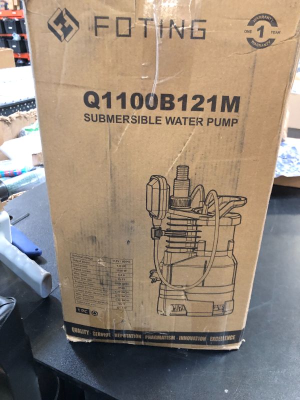 Photo 1 of FOTING 1.5HP Sump Pump Automatic & Maunal Mode,with Float Switch, 5000GPH Big Flow Clean & Dirty Submersible Water Pump, 16FT Electric Utility Pump for Pool Draining Hot Tub Garden Basement