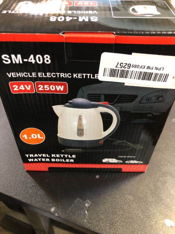 Photo 1 of CYDZSW Boiling Hot Water Car Kettle Electric Automatic Shut Off,Portable Water Heater Boiler Stainless Steel Kettle Electric,Travel Coffee Tea Pot Electric Kettles,12v DC Cigarette Lighter,1000ml