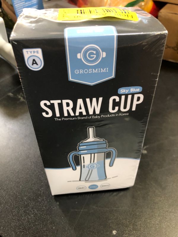 Photo 1 of GROSMIMI Spill Proof no Spill Magic Sippy Cup with Straw with Handle for Baby and Toddlers, Customizable, PPSU, BPA Free 10 oz (Sky blue)