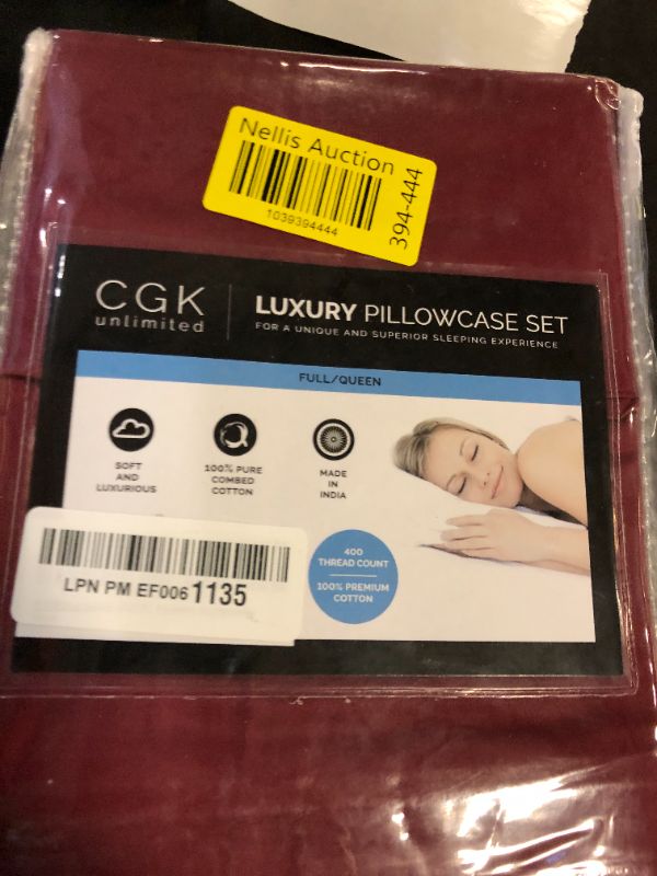 Photo 1 of 100% Cotton Pillow Cases Queen Size - Cooling, Breathable and Soft Pillowcase Covers Set of 2-400 Thread Count Cotton - Wrinkle Free - Machine Washable Protectors - Luxury Hotel Bedding - Burgundy