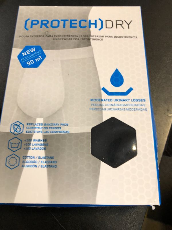 Photo 1 of PROTECHDRY - Washable Urinary Incontinence Cotton Boxer Brief Underwear for Men with Front Absorbent Area (X-Large (Pack of 1), Black)