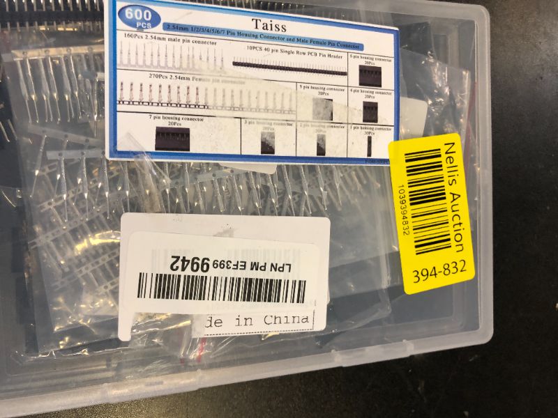 Photo 1 of Taiss 600PCS Dupont Connector Kit - 2.54mm 1/2/3/4/5/6/7 Pin Housing Connector and Male/Female Crimp Pin, Jumper Wire Cable