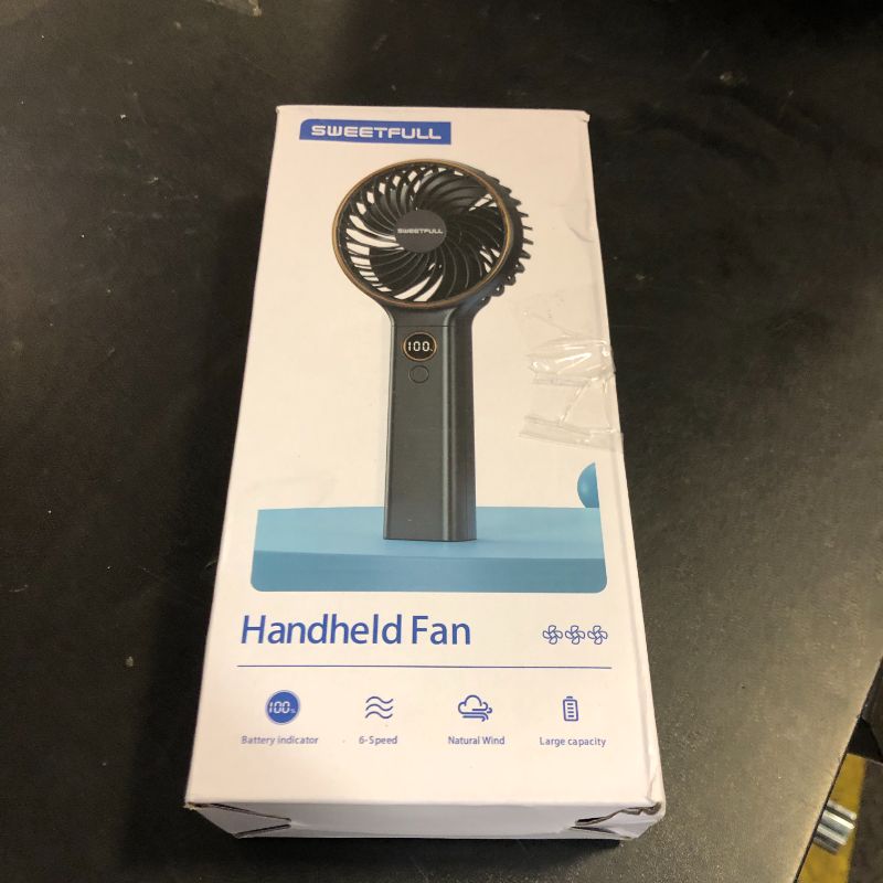 Photo 1 of SWEETFULL Handheld Fan, Portable Fan, 5000mAh Rechargeable Battery, 6 Speed Wind, LED Display, Personal Mini Travel Fan with Backup Power, Hand Held Fan USB Foldable Electric Fan for Women Girl