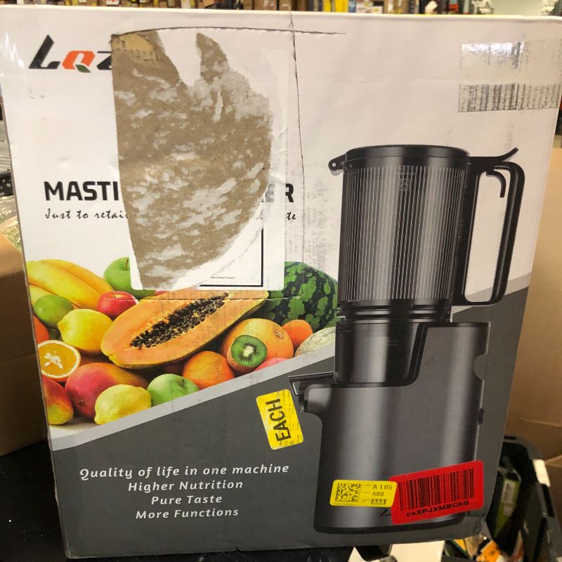 Photo 1 of Cold Press Juicer, Masticating Juicer with 5.4" Wide Feed Chute, 350w Slow Juicer Machines Fit Whole Vegetables and Fruits with High Juice Yield, Easy to Clean (Black)