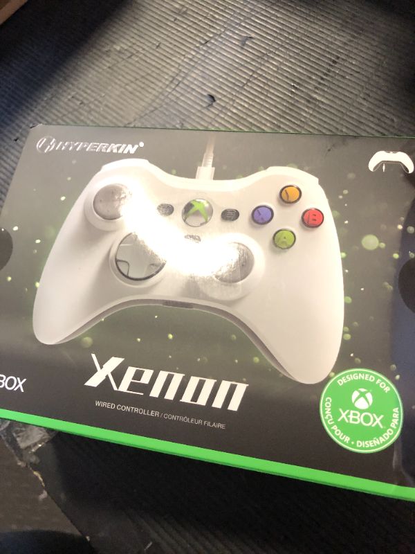 Photo 1 of Hyperkin Xenon Wired Controller - White - Officially licensed Xbox 360 Controller replica for use with Xbox Series X|S, Xbox One, Windows 10|11, PC, Video Game Controller, 3.5MM Audio Jack, Impulse Triggers, Plug and Play Gaming Gamepad