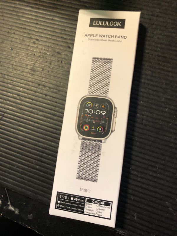 Photo 1 of LULULOOK Milanese Mesh Loop Compatible with Apple Watch Band 49/46/45/44/42/41/40/38mm for Men Women, Stainless Steel Magnetic Buckle Strap for iWatch Ultra 2 Ultra Series 10 9 8 7 6 SE 5 4 3