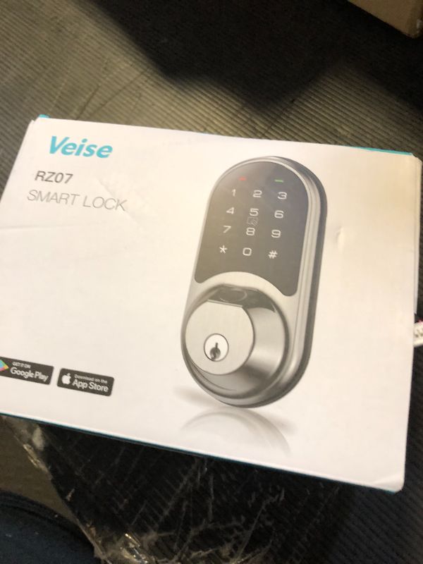 Photo 1 of Veise RZ07 Smart Lock, Fingerprint Door Lock, 7-in-1 Keyless Entry with App Control, Electronic Touchscreen Keypad Deadbolt, Biometric Smart Locks for Front Door, Matte Black