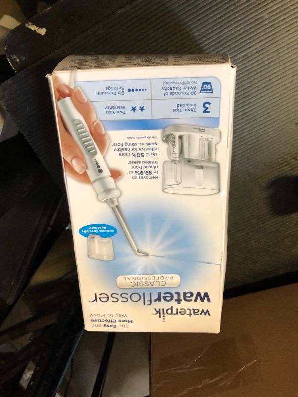 Photo 1 of Waterpik Classic Professional Water Flosser, Electric Power With 6 Settings, 3 Flossing Tips, ADA Accepted, White WP-72
