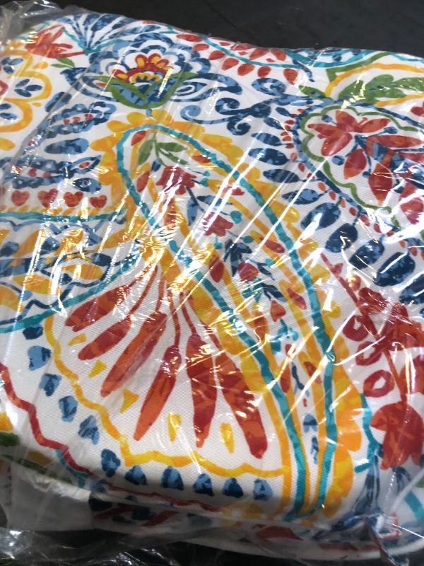 Photo 1 of DYTXIII Set of 4 Outdoor Chair Cushions with Ties,Water Repellent Patio Chair Pads 17"x 16" for Outdoor Furniture,Round Corner Seat Cushions for Garden Yard Kitchen Paisley Multi