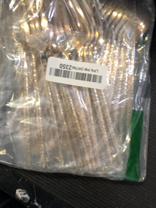 Photo 1 of Rubtlamp 90 Pcs Gold Plastic Silverware - Gold Disposable Utensils - Hammered Plastic Silverware - Gold Plastic Forks And Spoons Set Include 30 Forks, 30 Knives And 30 Spoons for Party/Wedding