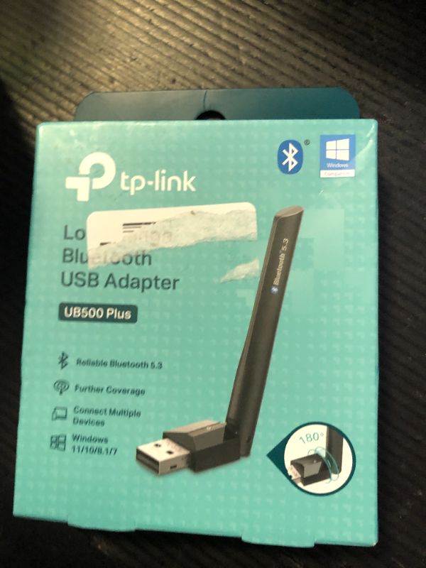 Photo 1 of TP-Link USB Bluetooth Adapter for PC, Bluetooth 5.3 Long Range Receiver, Plug and Play, Adjustable Antenna, Supports Windows 11/10/8.1/7 for Desktop, Laptop, PS5/PS4/Xbox Controller (UB500 Plus)