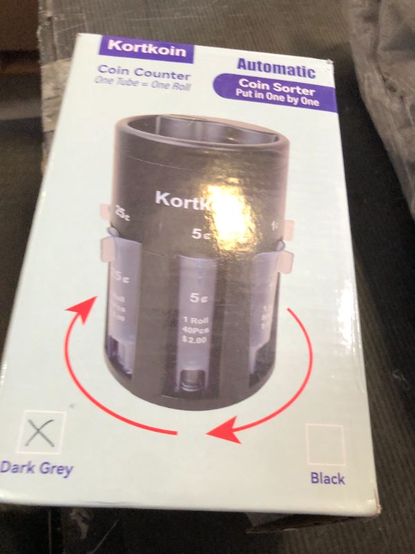 Photo 1 of Kortkoin Automatic Coin Sorter 5-IN-1 Coin Counter with Coin Wrappers, Empty Piggy Bank Coin Bank Jar Quickly & Accurate as Change Sorter Machine, Widely used at Home, Office & Store. Great Time Saver