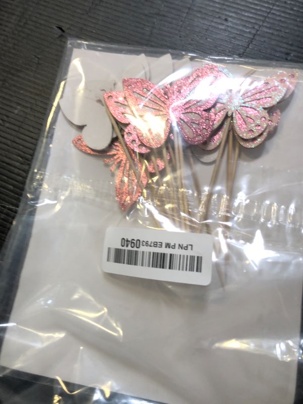 Photo 1 of 13 Pieces Butterfly Cake Toppers With Happy Birthday Cake Toppers 3D Pink Gold Butterfly Cake Decorations for Girls Women's Birthday Party Wedding Cake Decor Baby Shower (Light Pink)