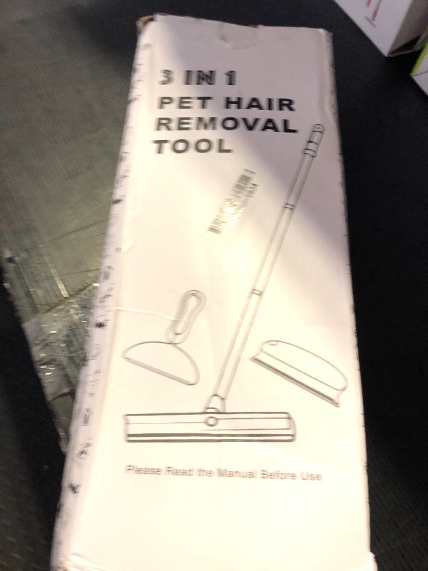 Photo 1 of Carpet Rake for Pet Hair Removal (3 Pack), Dog Cat Fur Remover Rubber Broom, Stainless Steel Long Handle Lint Shaver Cleaner Tools, Scraper Brush for Carpet, Rug, Car Mat, Couch, Pet Bed, Furniture