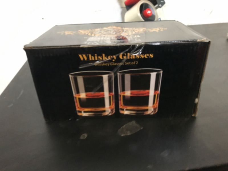 Photo 1 of PARACITY Whiskey Glasses Set of 2, Old Fashioned Cocktail Glass, 10 OZ Whiskey Glasses, Bourbon Glasses, Rocks Glasses for Scotch, Liquor Vodka, Bourbon, Whiskey Gifts for Men, Husband, Boyfriend