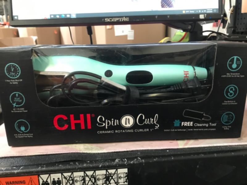 Photo 1 of CHI Spin N Curl, Curling Iron For Healthy & Shiny Effortless Curls & Waves, Provides Preset Temperature Settings For Each Hair Texture, Rose Gold
