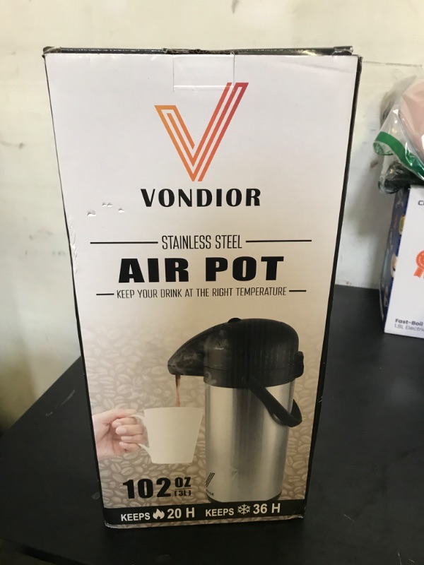 Photo 1 of Coffee Carafe for Keeping Hot - 102oz/3L Airpot Coffee Dispenser with Pump - Insulated Stainless Steel Hot Beverage Dispenser for Parties - Thermal Carafe for Hot Drinks Water Tea Chocolate