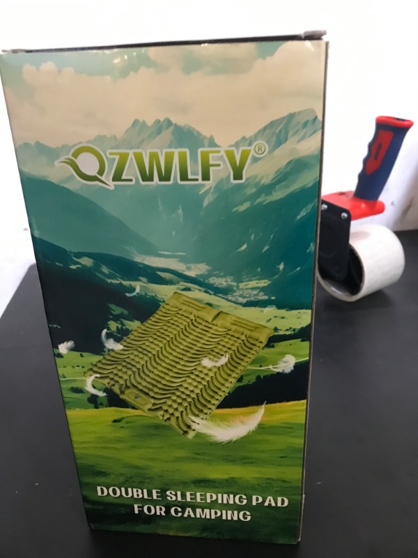Photo 1 of QZWLFY Camping Sleeping Pad,Double Sleeping Pad for Camping-Self Inflating 4" Extra-Thick for 2 Person with Pillow Built-in Foot Pump Inflatable Sleeping Mat for Backpacking,Hiking,Traveling,Tent