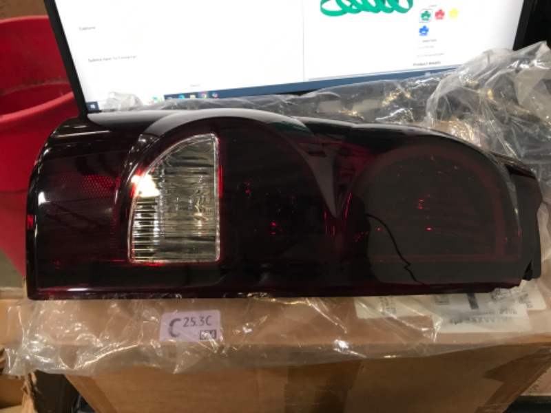 Photo 1 of HECASA Tail Lights Compatible with 2003-2007 Chevy Silverado 1500 2500 3500 Rear Lamp Set w/Bulb and Harness Replacement for GM2800174 GM2801174 (Dark Red Lens + Chrome Housing)
