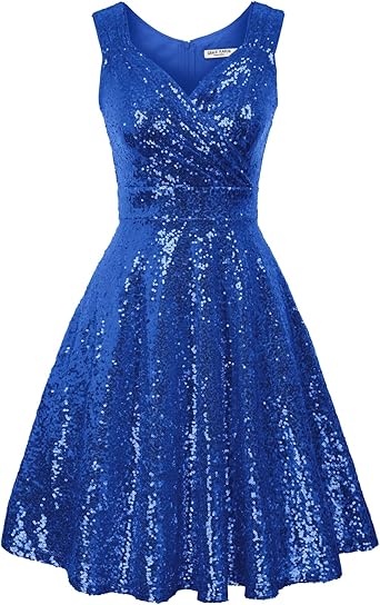 Photo 1 of GRACE KARIN Women's Sequin Dresses Sleeveless V-Neck Sparkly Glitter Evening Party Dress