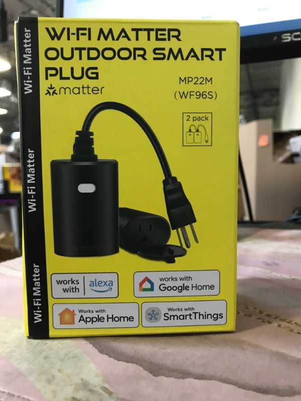 Photo 1 of Minoston Matter Outdoor Smart Plug, WiFi Heavy Duty Plug-in Outlet IP65 Waterproof, Compatible with Alexa, Apple Home, SmartThings, Google Home, Smart Life, 2.4Ghz Wi-Fi, 2 Pack (MP22M)
