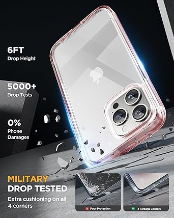 Photo 1 of Miracase for iPhone 13 Case Full-Body Clear Bumper Phone case with Built-in Glass Screen Protector& Camera Protector, Military Drop