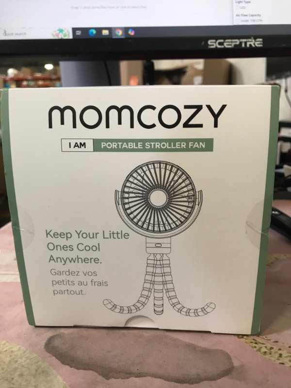 Photo 1 of Momcozy 8000mAh Portable Stroller Fan, 27H Ultra-long Battery Life Detachable 4 Speed 360°Rotate LED Night Light with 2 Modes, USB Rechargeable Handheld Cooling Fan for Travel/Car Seat/Bedroom
