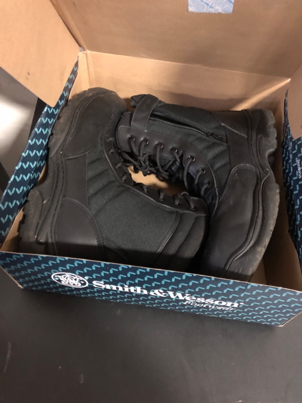 Photo 1 of Size 13--NORTIV 8 Mens Steel Toe Work Boots Safety Industrial Anti-Slip Tactical Boots Size 13 Wide Trooper-Steel-W, Black-t