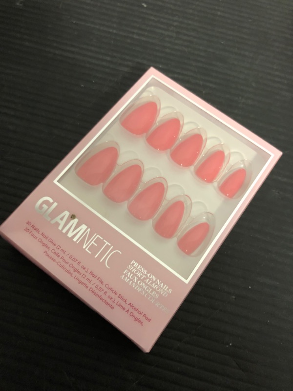 Photo 1 of Glamnetic Press On Nails - Fiery Red | Opaque Bright Red Short Almond Fake Nails, Reusable | 15 Sizes - 30 Nail Kit