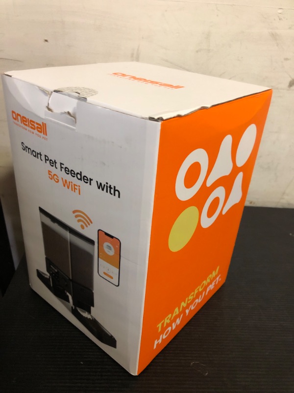 Photo 1 of oneisall Automatic Cat Feeder with 5G WiFi, Automatic Cat Food Dispenser for 2 Cats Small Pets, 20 Cups/5L Timed Dry Food Dispenser with APP Control