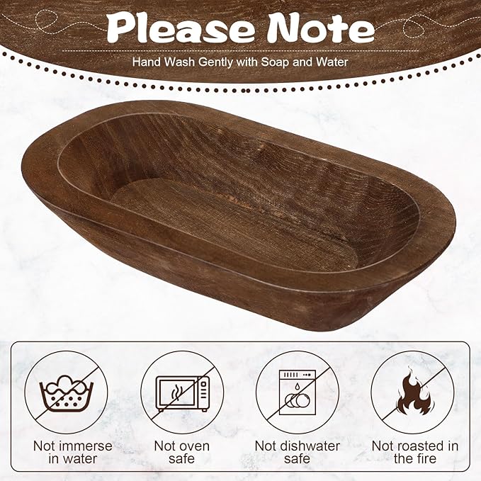 Photo 1 of Nuogo Wooden Dough Bowls Bulk Rustic Dough Bowls for Wedding DIY Candle Home Crafts Making Farmhouse Fruits Supplies Decoration(12.5 Inches,Brown)