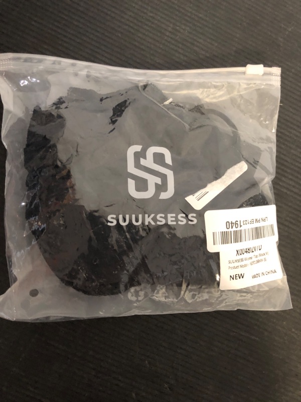 Photo 1 of Size M--SUUKSESS Women Square Neck Lace Bodysuit Double Lined Sleeveless Spaghetti Strap Tank Top (Black,M)