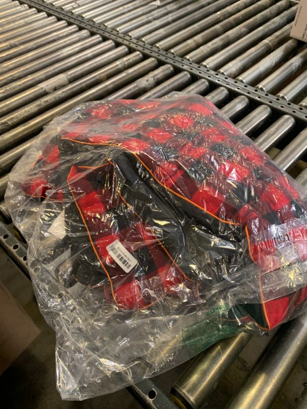 Photo 1 of Mantuole Heated Sleeping Bag pad, Heated Sleeping Bag Liner, 5 Heating Zones, Operated by Power Bank (Battery NOT Included) or Other USB Power Supply, Compact Bag Included. Black & Red Flannel.